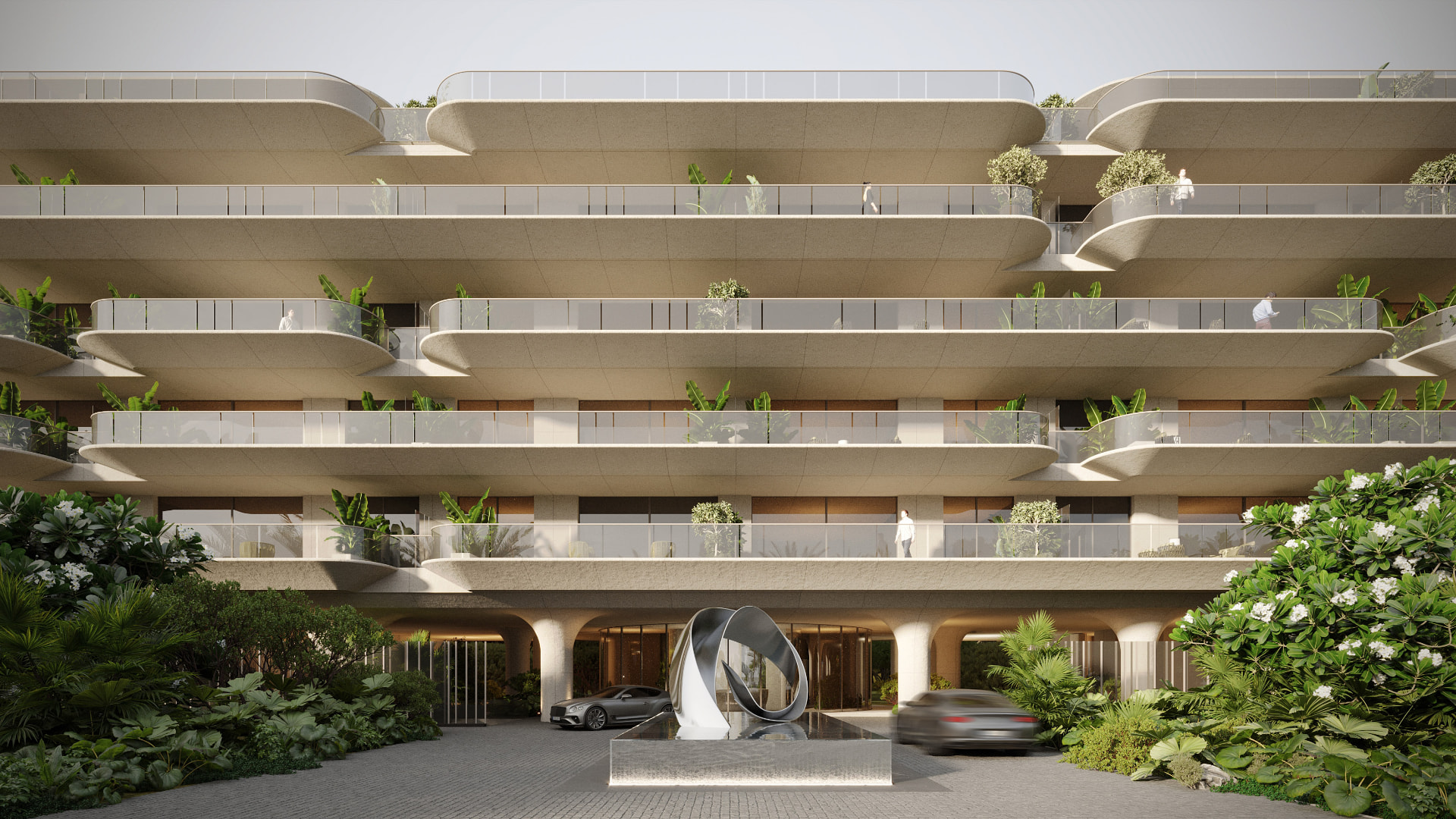 Panoramic terrace of a luxury new development overlooking Marbella