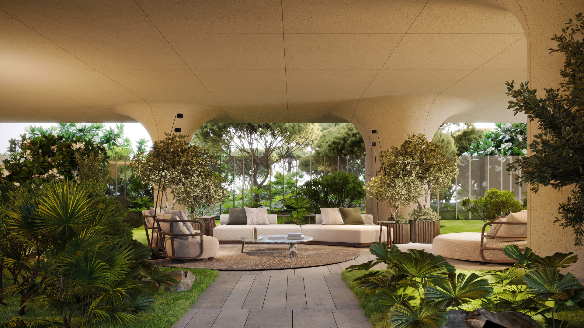 Panoramic terrace of a luxury new development overlooking Marbella
